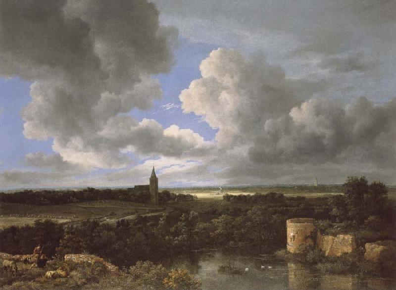 Jacob van Ruisdael A Landscape with a Ruined Castle and a Church